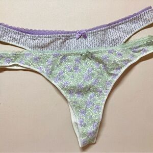 Oysho Floral and Geometric Print Thong Set (XS or S) - New